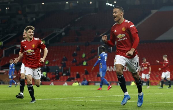 MASON GREENWOOD CELEBRA UNITED VS BRIGTHON