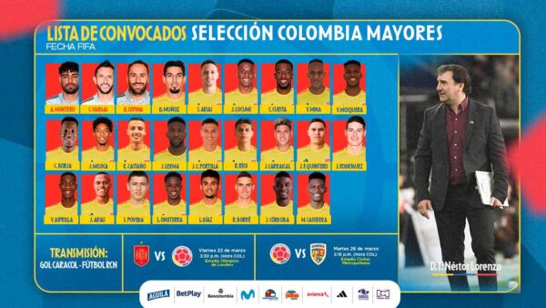 CONVOCADOS SELECCION COLOMBIA MARZO 2024