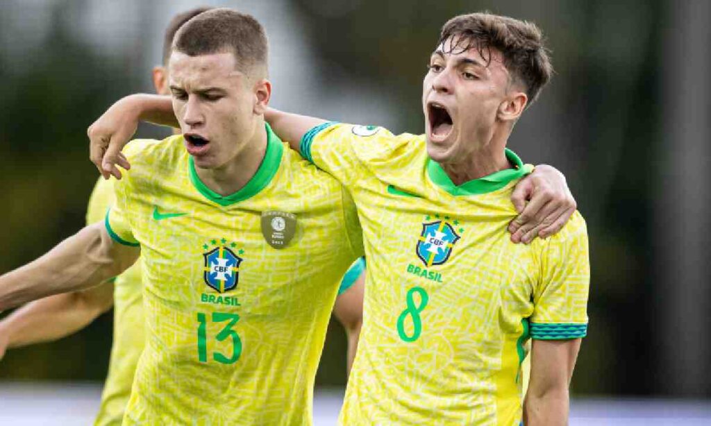 FESTEJO DE LA SELECCIÓN DE BRASIL EN EL SUDAMERICANO SUB 20