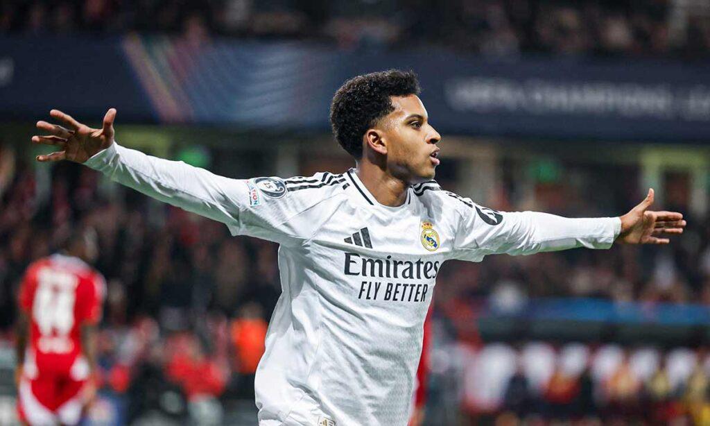 RODRYGO CELEBRA DOBLETE UEFA CHAMPIONS LEAGUE REAL MADRID