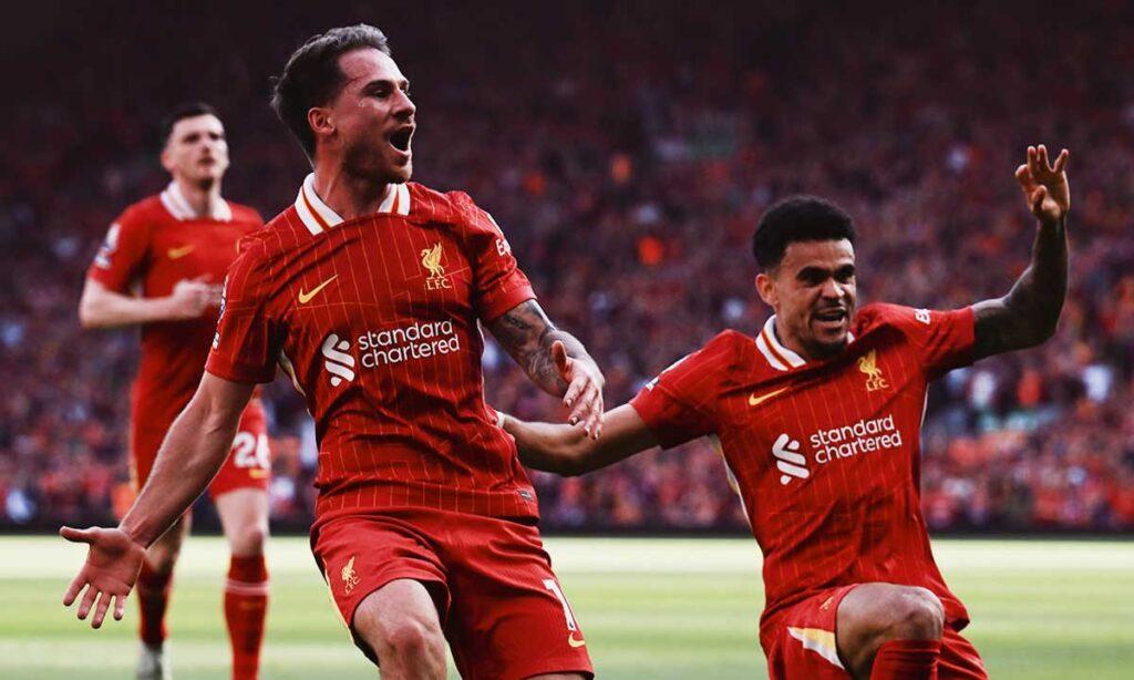 LUCHO DIAZ CELEBRA GOL LIVERPOOL FC CAMPEON
